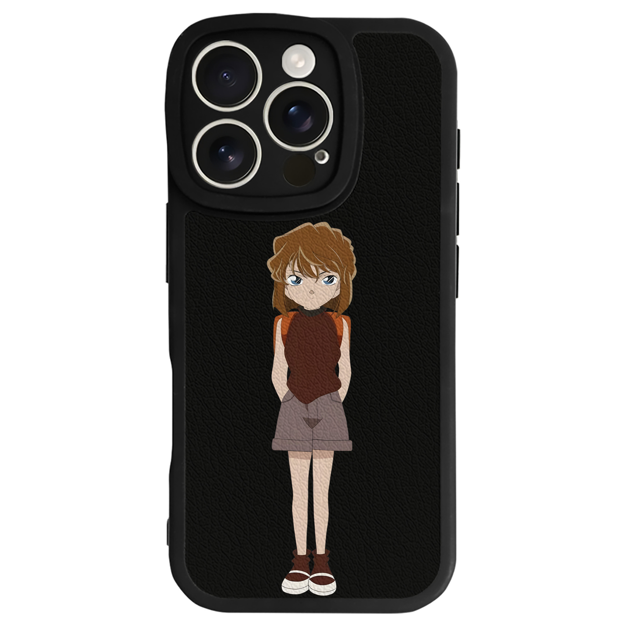 （画像用） 名探偵コナン 灰原 哀 はいばら あい Detective Conan Anita Hailey、Vi Graythorn Haibara Ai 【iPhone 16シリーズ対応】シリコンスマホケース（レザー調） 材質：シリコン